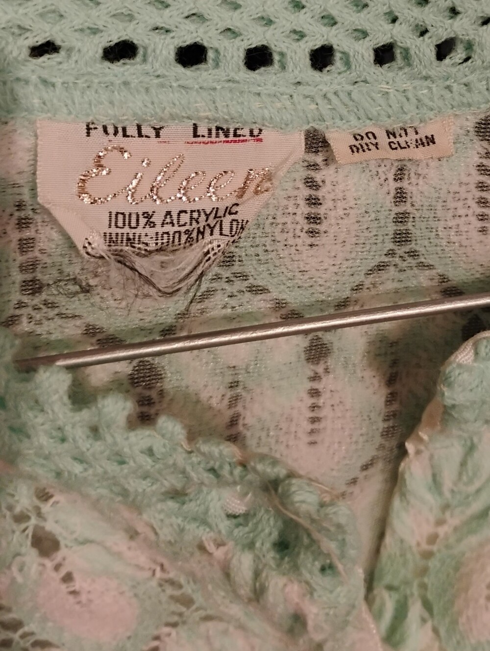 Vintage Foley Lingerie cardigan in a soft mint green - Picture 2 of 6